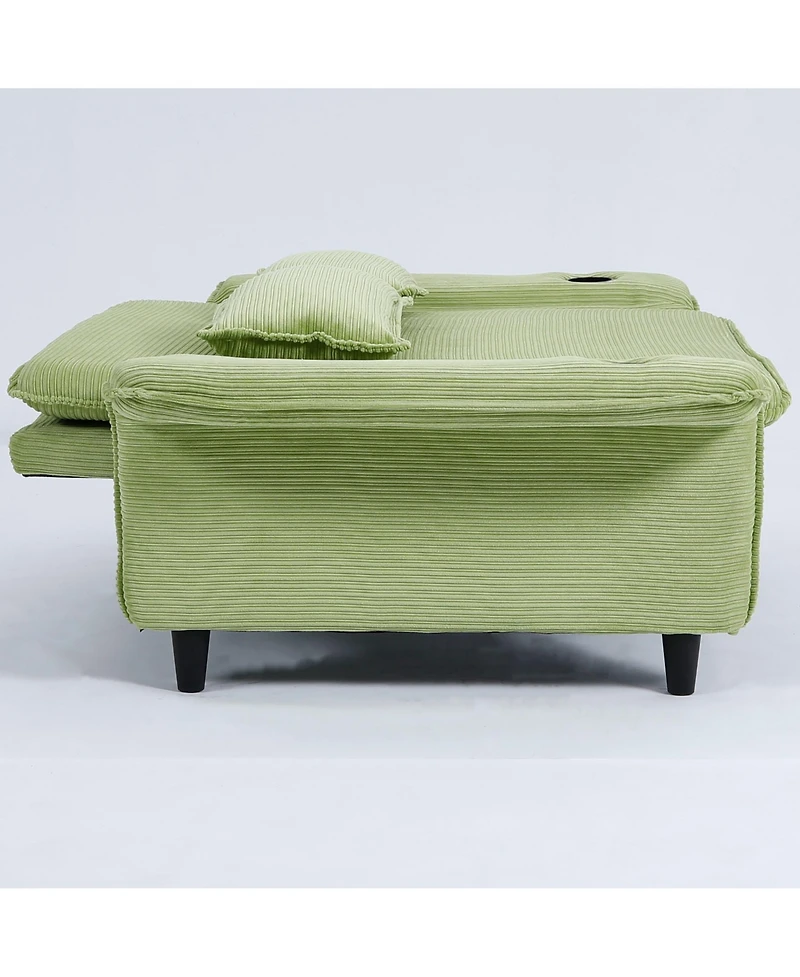 Streamdale Furniture Green Multi-Functional Sofa Bed with Adjustable Armrests & Backrests