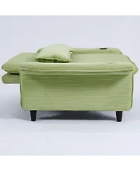 Streamdale Furniture Green Multi-Functional Sofa Bed with Adjustable Armrests & Backrests