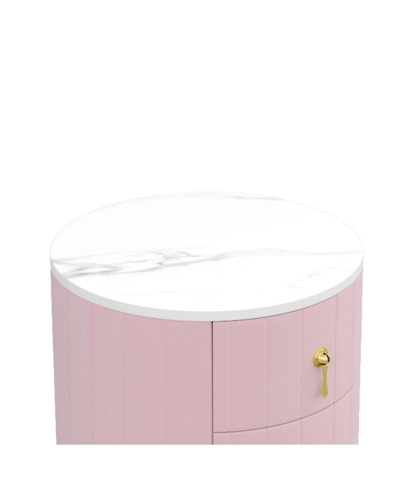 Streamdale Furniture Streamdale Pink Upholstered Nightstand Set (2)