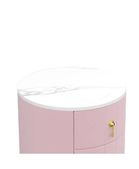 Streamdale Furniture Streamdale Pink Upholstered Nightstand Set (2)