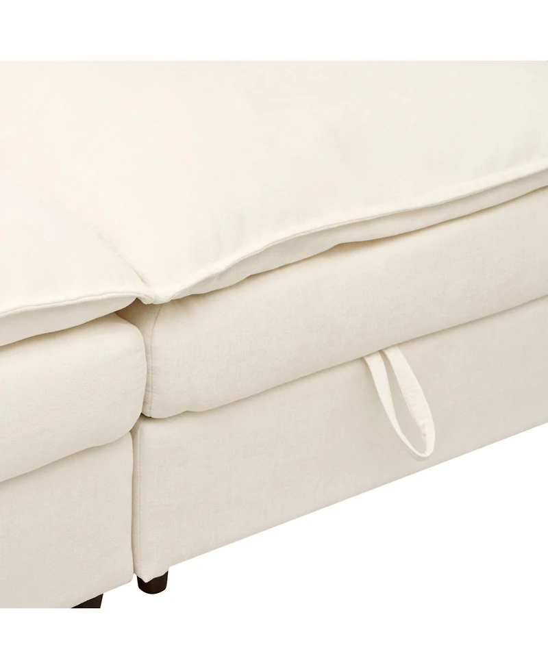 Streamdale Modular Sofa Bed with Storage & Faux Double-Layer Cushions
