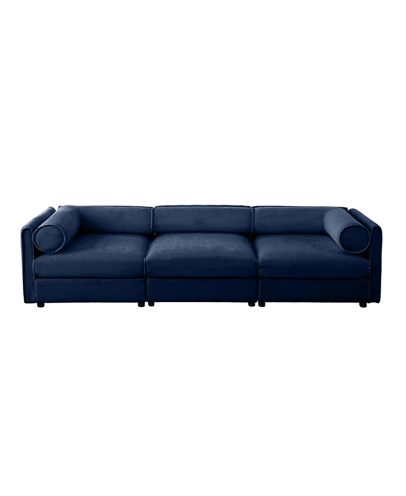 Streamdale Furniture Modular Sectional Sofa, Storage, Cylindrical Backrest, Deep Seating, Blue