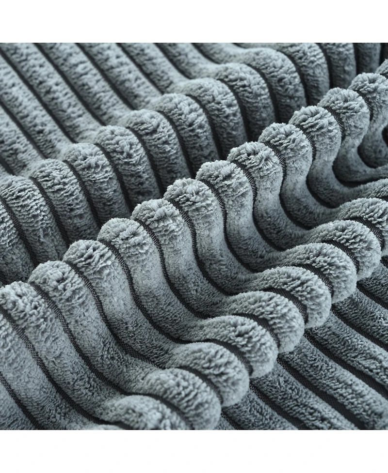 Streamdale Furniture Reversible Corduroy Sectional Sofa with Storage Chaise & Usb