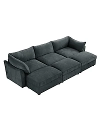 Streamdale Furniture 3-Seat Sofa w/ Ottomans & Storage