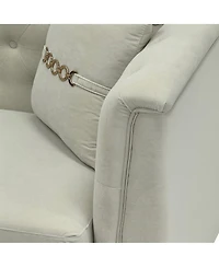 Streamdale Furniture Tufted Velvet Sofa, 82" 3-Seater Couch with Gold Legs