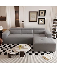 Streamdale Furniture 109" Modern Modular Sectional Sofa, Teddy Fabric, L-Shaped Couch with Chaise