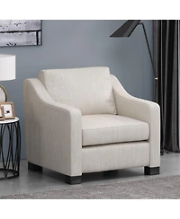 Streamdale Furniture Contemporary Beige Fabric Upholstered Club Chair