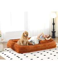 Streamdale Furniture Double Chenille Dog Bed Loveseat - Extra Large Orange Sofa