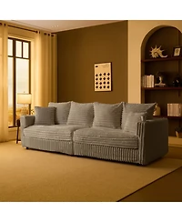Streamdale Plush Corduroy 4-Seat Sofa, Modern Comfy Cloud Couch