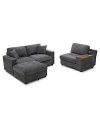 Streamdale Furniture Streamdale Oversized L-Shaped Sectional Sofa with Drop Down Table & Storage Ottoman