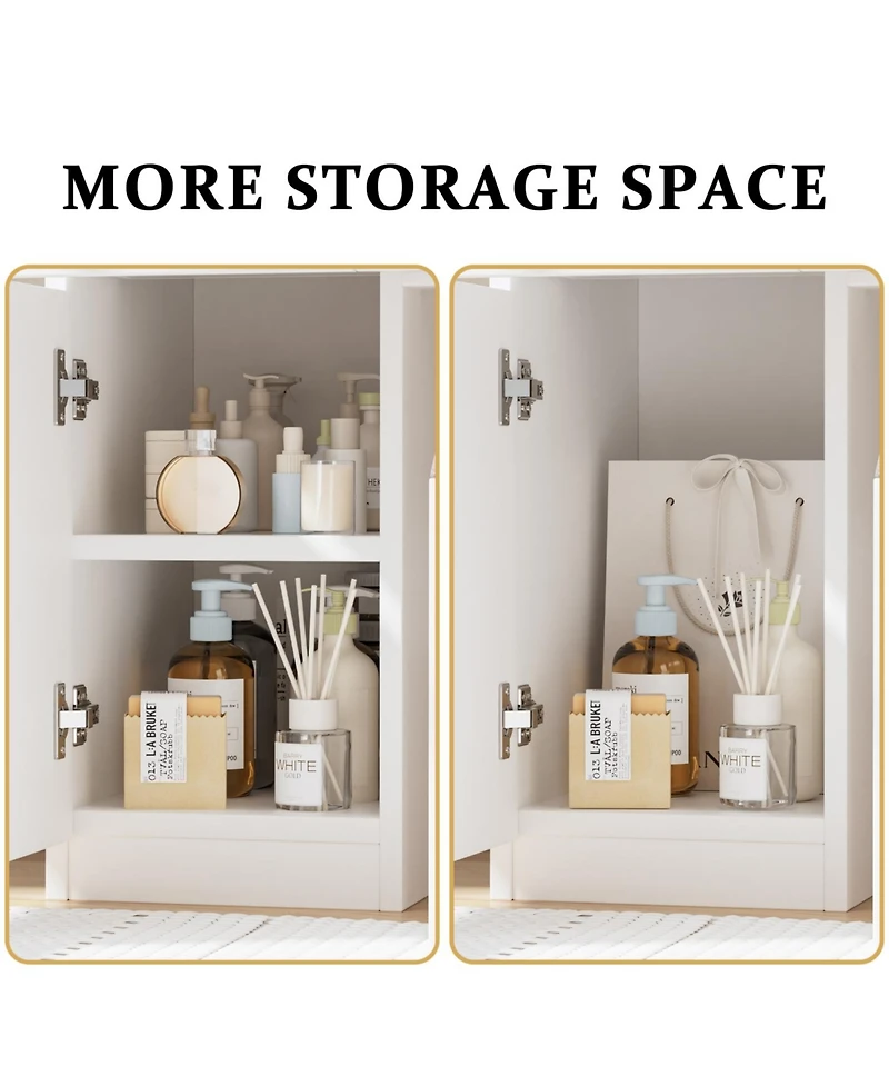 Streamdale Furniture Vanity Desk with Lighted Mirror, Power Outlet & Storage