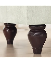 Streamdale Furniture Streamdale Mid Century 3 Seater Chenille Sofa with Flared Arms & Spindle Legs