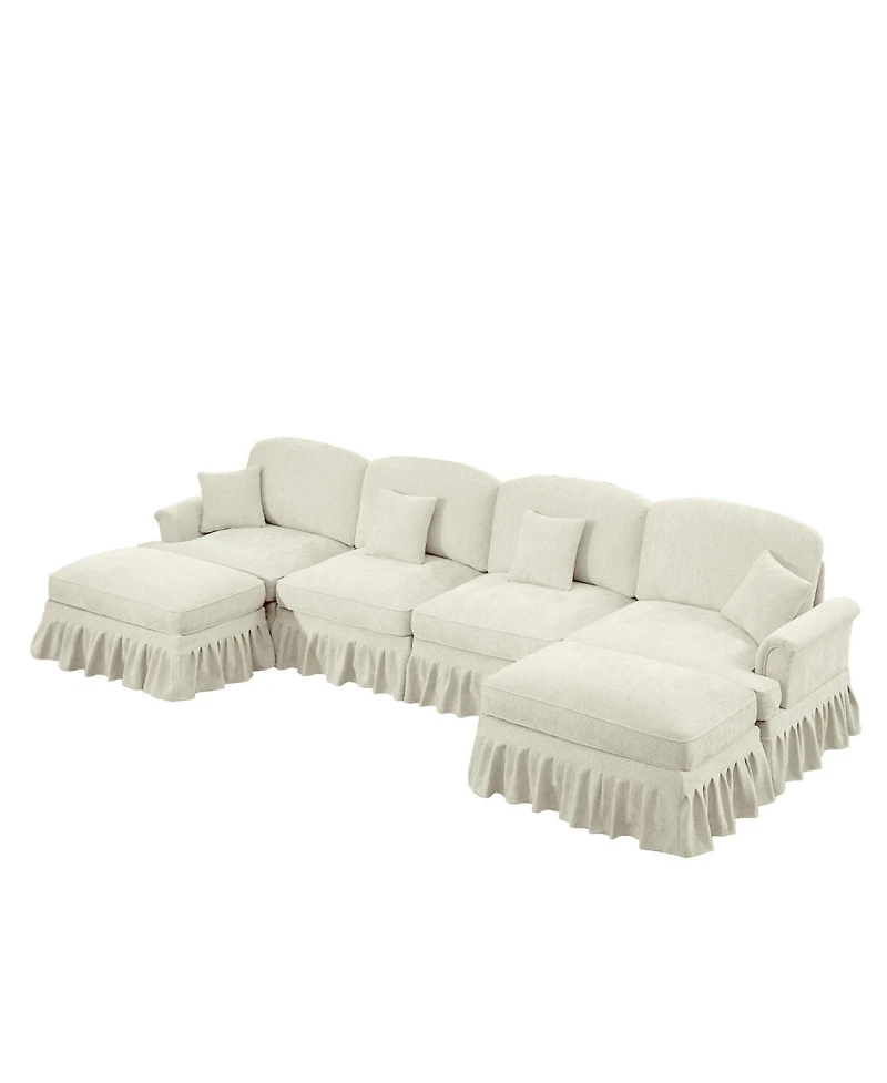 Streamdale Furniture Streamdale Classic U-Shape Sectional Sofa with Ottomans