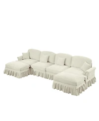 Streamdale Furniture Streamdale Classic U-Shape Sectional Sofa with Ottomans