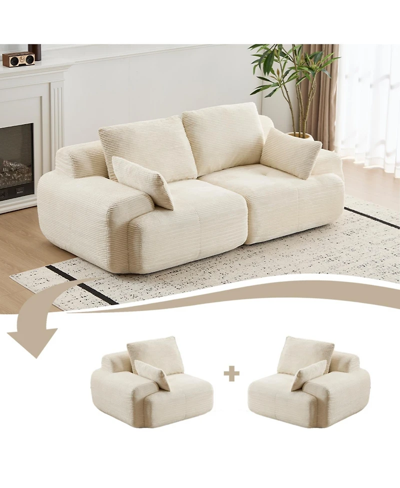 Streamdale Furniture Modern Memory Foam Corduroy Sectional Sofa