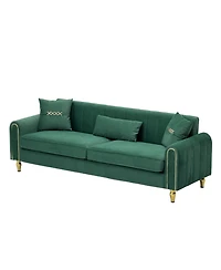 Streamdale Furniture Modern Plush 3-Seater Sofa with Pillows & Metal Legs