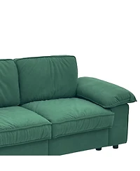 Streamdale Furniture Green Velvet 79" Storage Loveseat - Modern Small Space Sofa