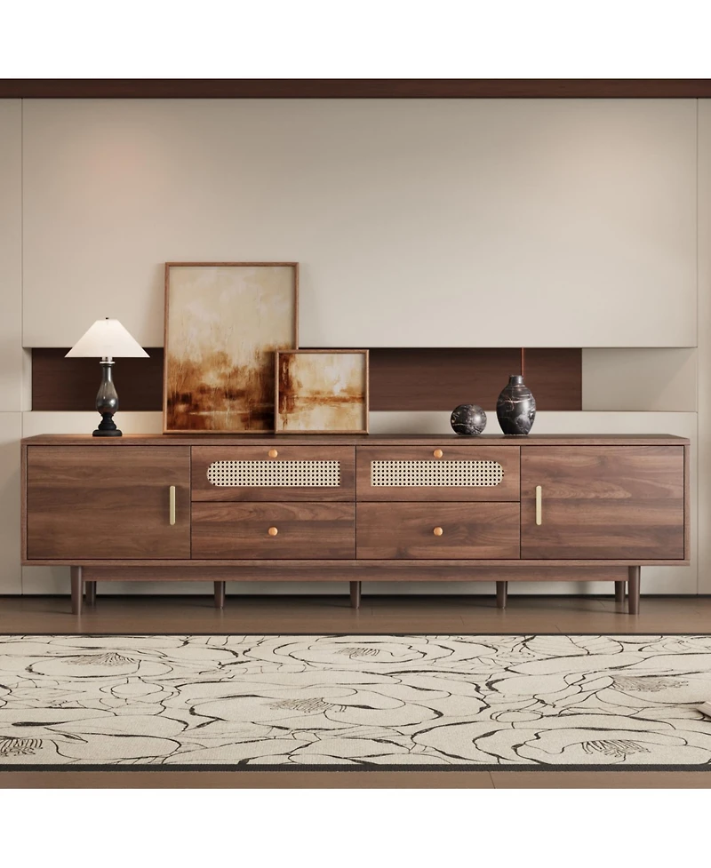 Streamdale Furniture 76" Tv Stand with Drawers for Living Room/Bedroom Modern Chic Entertainment Center