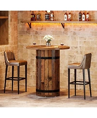 Tribesigns Round Bar Table, 39.4-Inch Bar Height, Bistro Pub Table for Kitchen, Living Room, Small Space