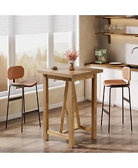 Tribesigns Bar Table, 39.4" Tall Counter Height Pub Table for Cocktail Coffee Bistro, Farmhouse Square High Top Desk