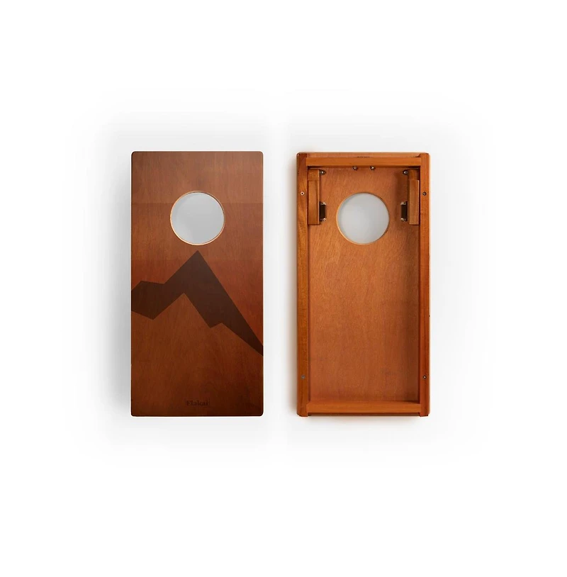 Elakai 1ft x 2ft Retro Mahogany Pathfinder Cornhole Board Set
