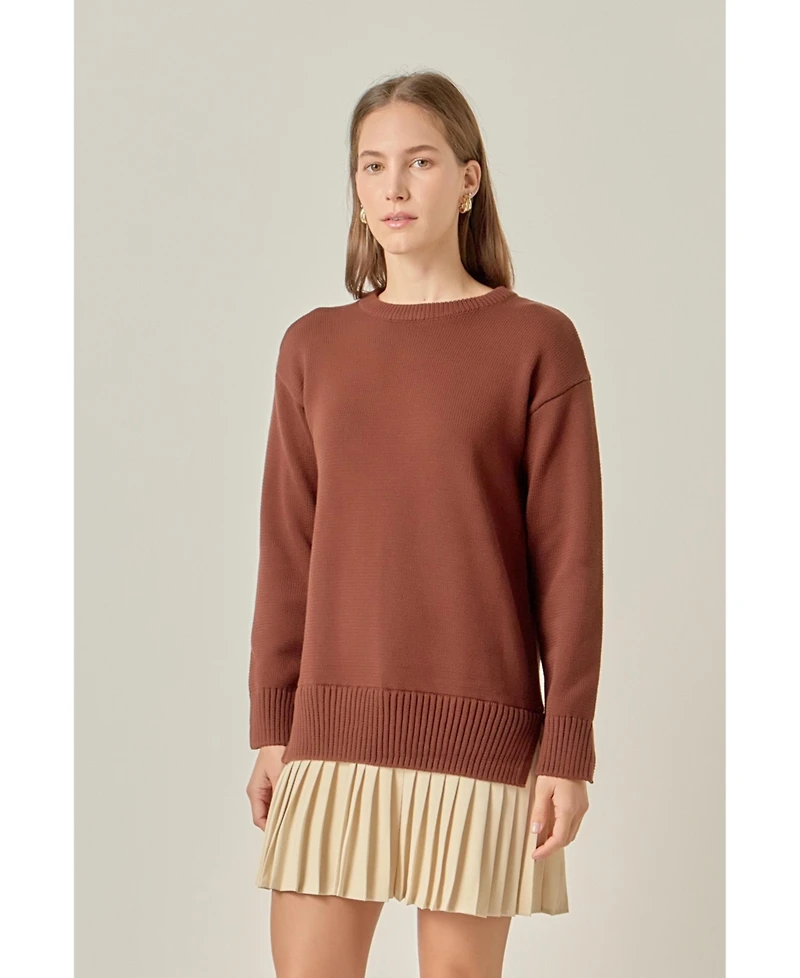 English Factory Women's Mixed Media Pleated Mini Dress