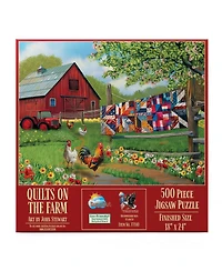 SunsOut Quilts on the Farm 500 piece Jigsaw Puzzle for Adults