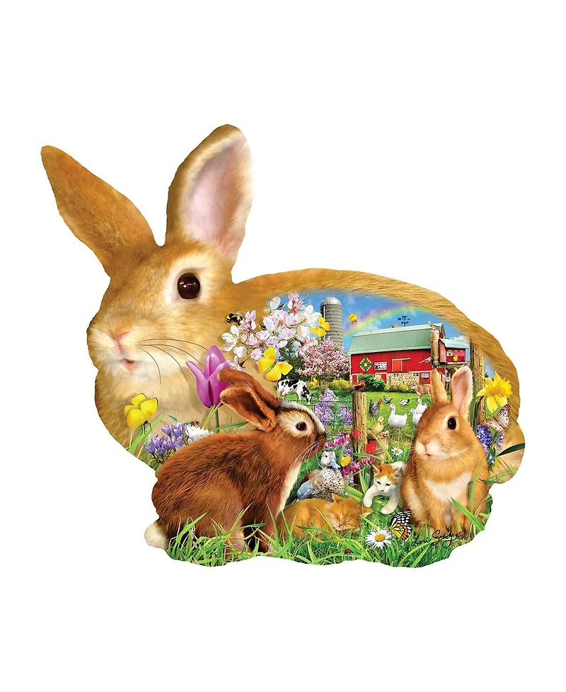 SunsOut Springtime Bunnies 1000 piece Jigsaw Puzzle for Adults Special Shape Easter