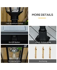 Outsunny 77" Outdoor Solar Light Post, Motion Activated Lamp