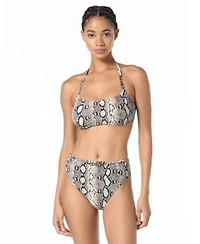 Michael Kors Womens Bikini Halter Top High Waist Bottoms