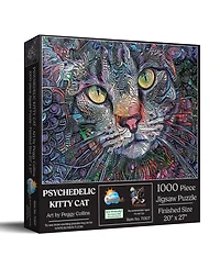 SunsOut Psychedelic Kitty Cat 1000 piece Jigsaw Puzzle for Adults