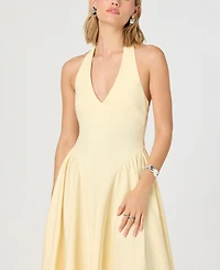 Astr the Label Women's Basque Waist V-Neck Dress