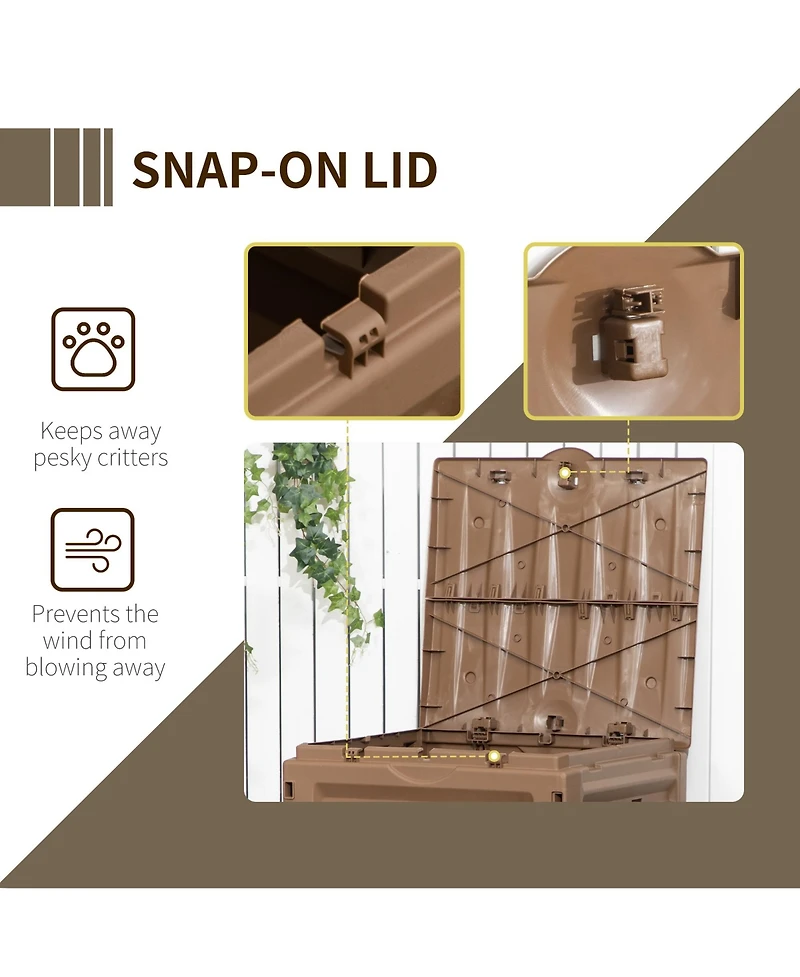 Outsunny Garden Compost Bin, 120 Gallon (450L) Garden Composter with 80 Vents and 2 Sliding Doors, Lightweight & Sturdy, Fast Creation of Fertile Soil