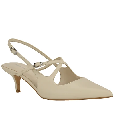 Calvin Klein Women's Vierra Strappy Slingback Kitten Heel Pumps