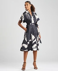 Natori Women's Brushstroke Short-Sleeve Dress