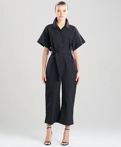 Natori Women's Collared Short-Sleeve Jumpsuit