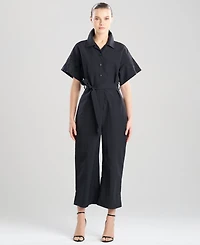 Natori Women's Collared Short-Sleeve Jumpsuit