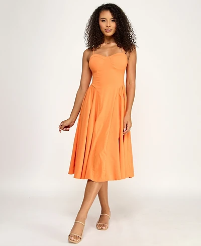 Katia Rae Juniors' Sweetheart-Neck Bow-Back Dress