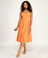 Katia Rae Juniors' Sweetheart-Neck Bow-Back Dress