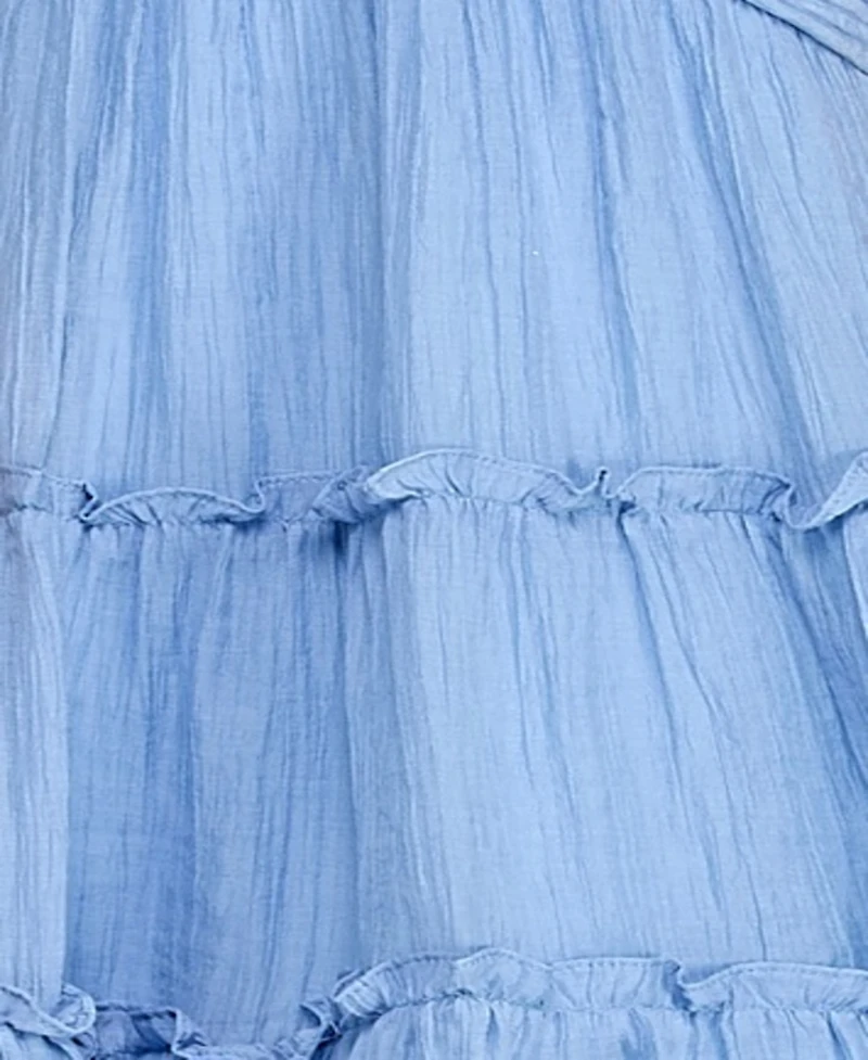 City Studios Juniors' Gauzy Rosette Mini Dress