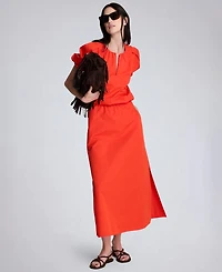 Kenneth Cole Women's Elastic Hem Pull-On Cropped Blouse