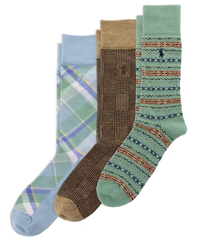 Polo Ralph Lauren Men's Printed Crew Socks, 3-Pack