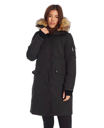 Alpine North Women's Laurentian | Long Parka Winter With Faux Fur Hood