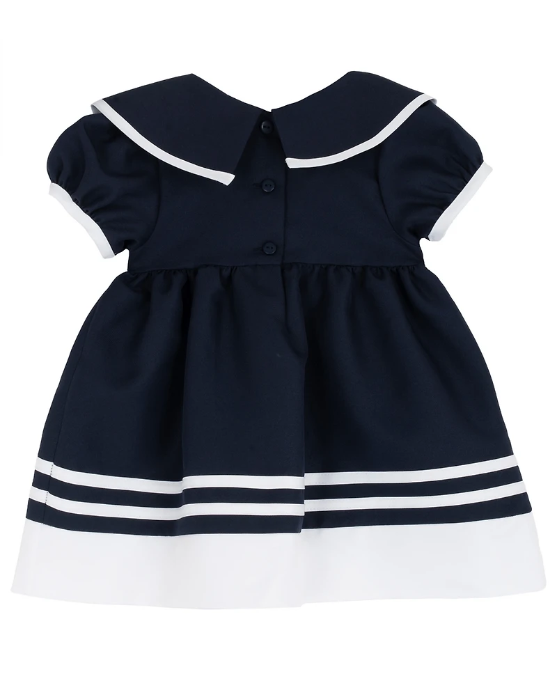 Rare Editions Baby Girls' Nautical Collar Dress, Panty and Hat, 3-Piece Set