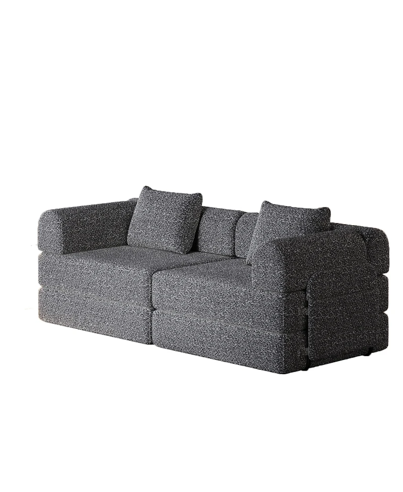 Streamdale Furniture Chenille Convertible Sofa Bed with Storage Pockets & Cushions
