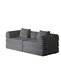 Streamdale Furniture Chenille Convertible Sofa Bed with Storage Pockets & Cushions