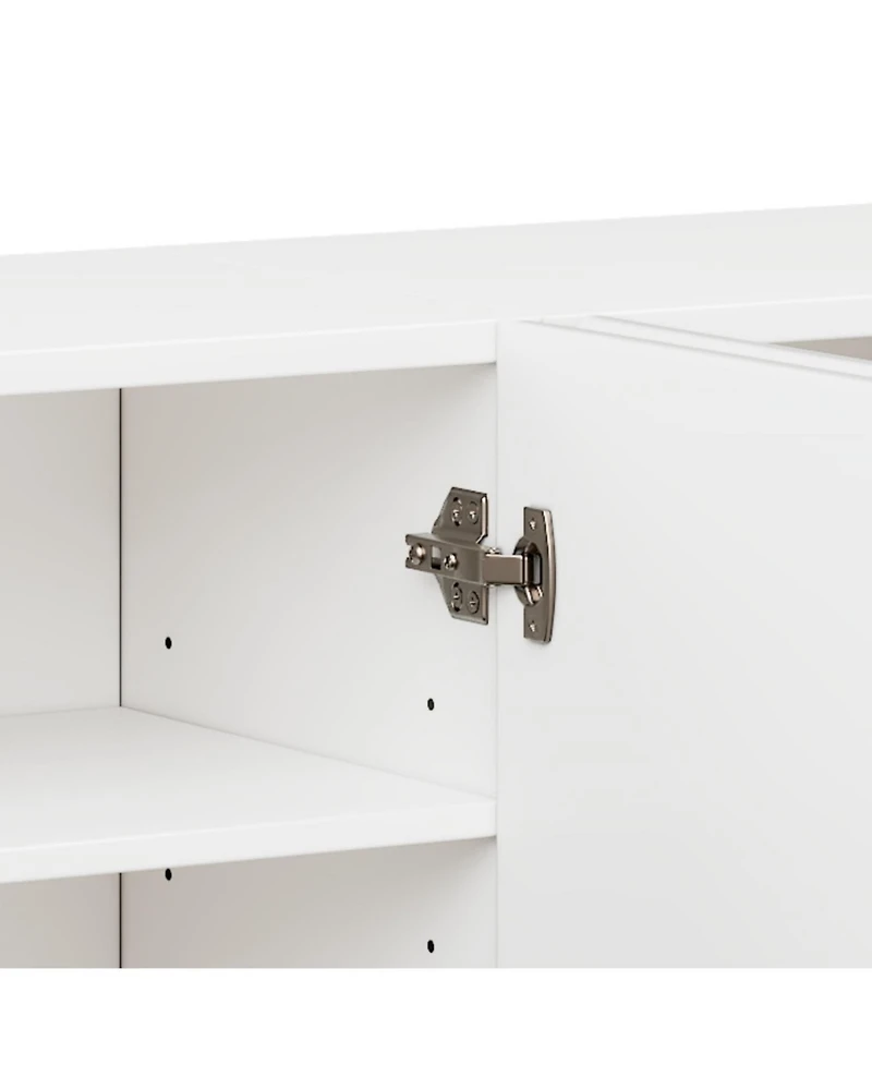 Streamdale Furniture Cream Tv Stand Console - 75" Tv, Adjustable Shelves