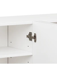 Streamdale Furniture Cream Tv Stand Console - 75" Tv, Adjustable Shelves