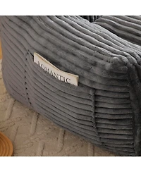 Streamdale Giant Plush Bean Bag Chair with Footstool - Comfy Grey Lounge