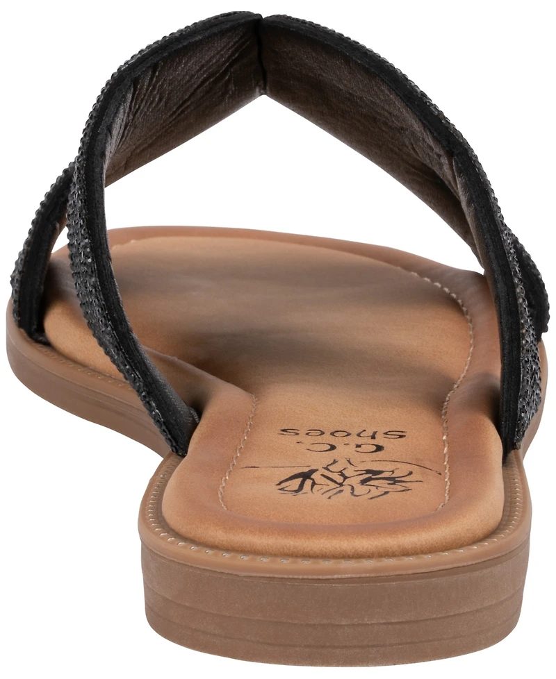 Gc Shoes Women's Embellished Slip-On Flat Sandals